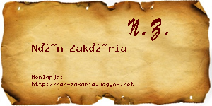 Nán Zakária névjegykártya
